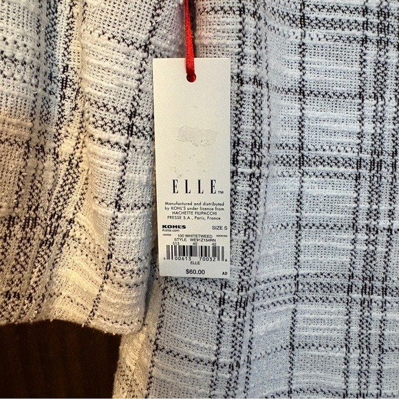 Elle Women's Checkered Blazer - White and Black - Picture 6 of 14